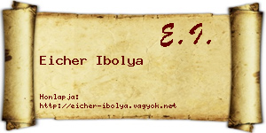 Eicher Ibolya névjegykártya